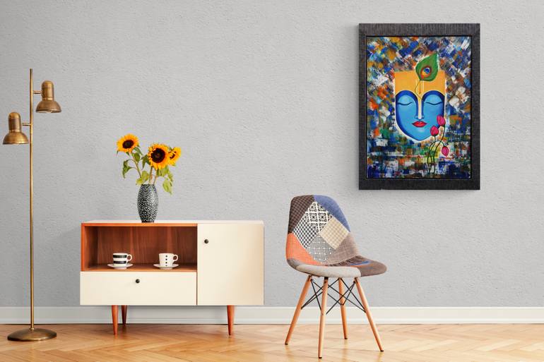 Original Abstract Expressionism Religion Painting by Thasvi V