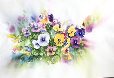 Original Illustration Floral Paintings by Mahnaz Kiani