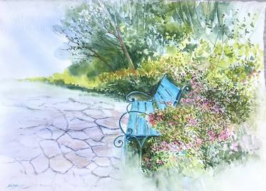 Original Fine Art Garden Painting by Mahnaz Kiani