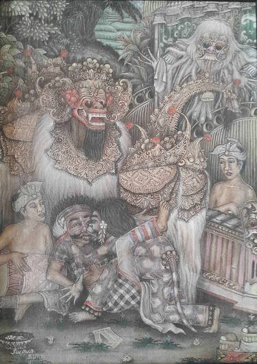 barong and rangda balinese painting thumb