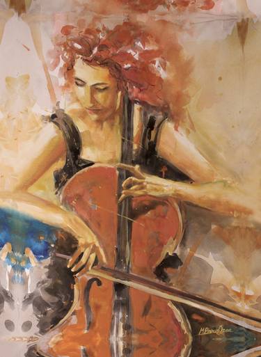 Print of Figurative Music Paintings by Mehmet Barış özer