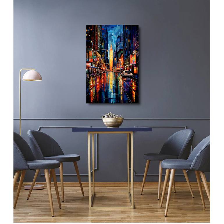 Original Abstract Expressionism Cities Painting by Eva Clair