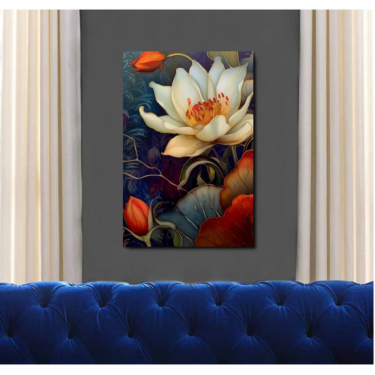 Original Abstract Expressionism Floral Painting by Eva Clair