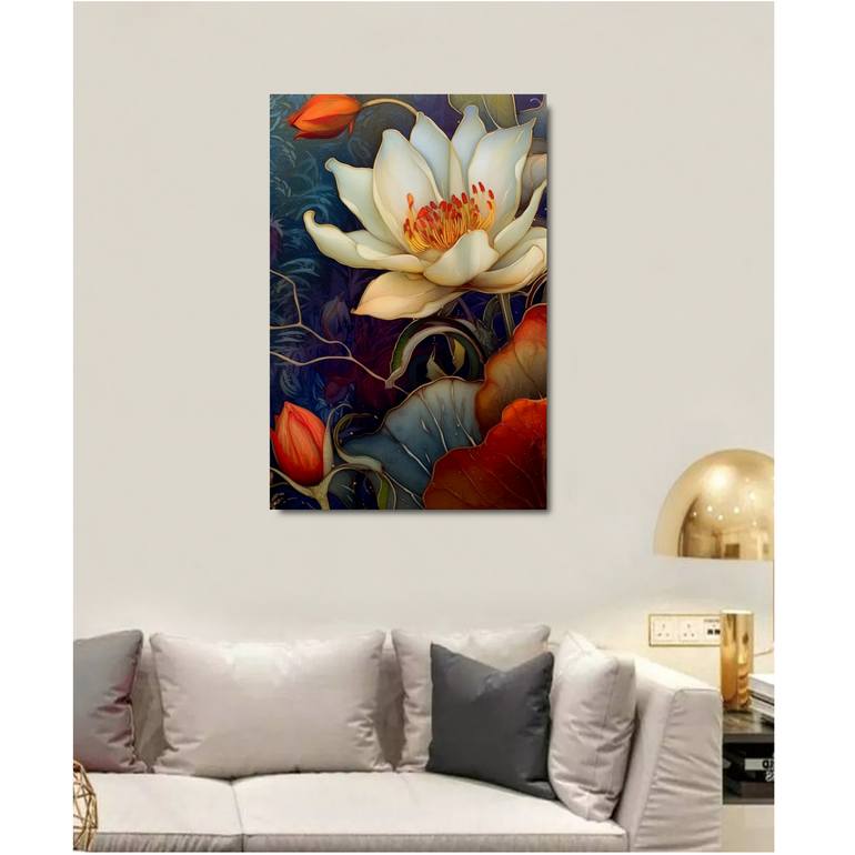 Original Abstract Expressionism Floral Painting by Eva Clair