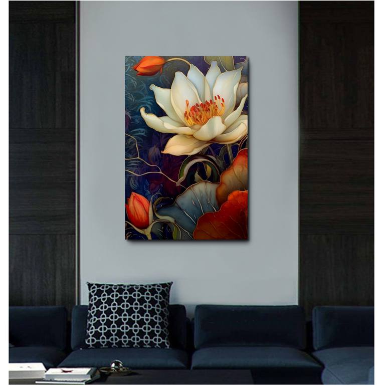 Original Abstract Expressionism Floral Painting by Eva Clair
