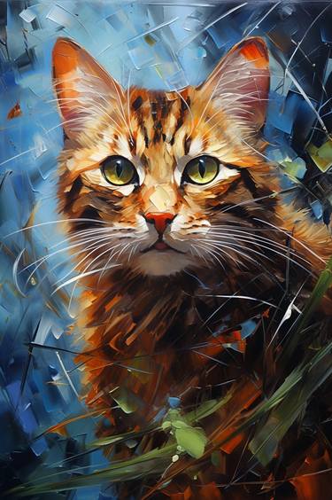 Print of Cats Paintings by Eva Clair