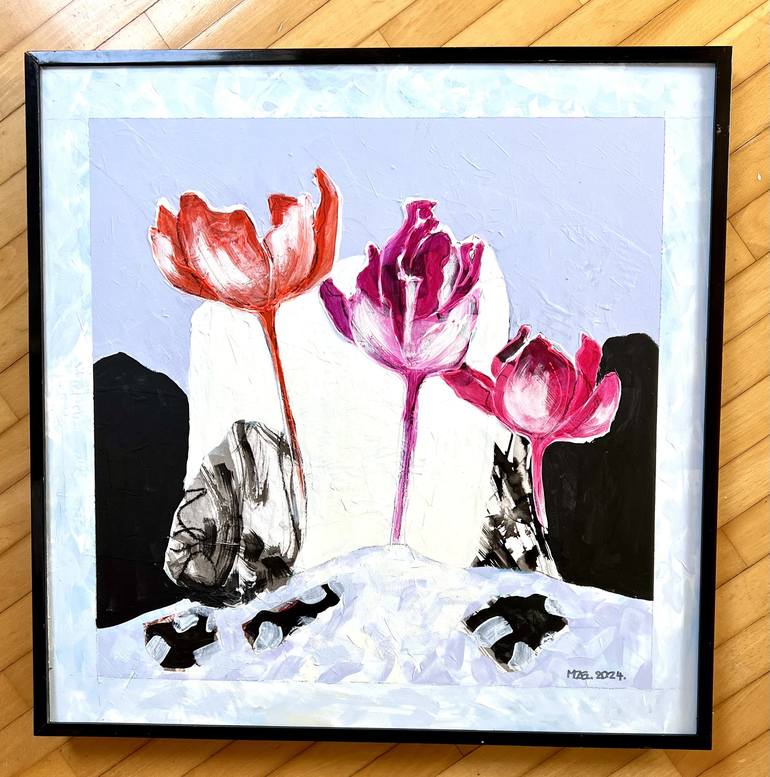 Original Abstract Botanic Painting by Majda Zorko