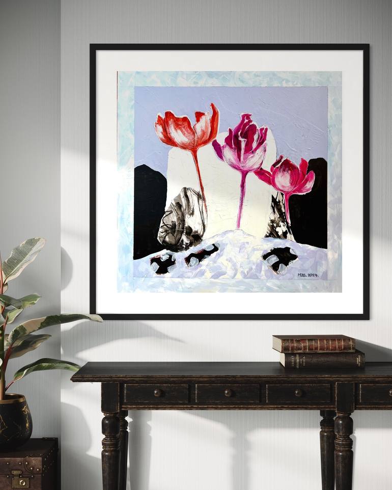 Original Abstract Botanic Painting by Majda Zorko