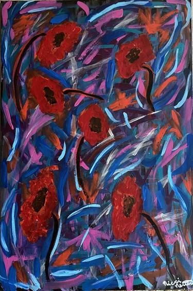 Original Expressionism Floral Paintings by Nicci Netter