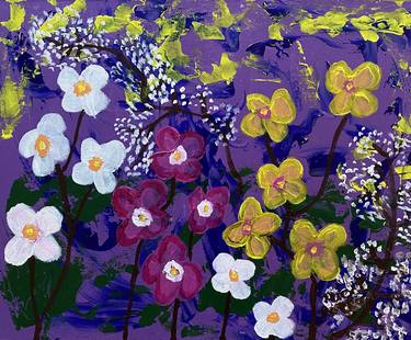 Original Abstract Expressionism Floral Paintings by Nicci Netter