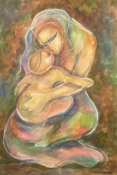 Original Figurative Family Painting by Martha Sanders