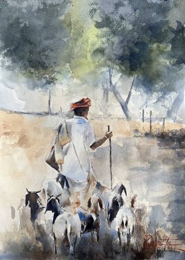 Print of Art Deco Rural life Paintings by Prasanth KP