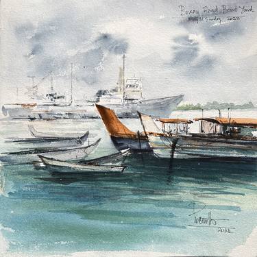 Print of Art Deco Boat Paintings by Prasanth KP