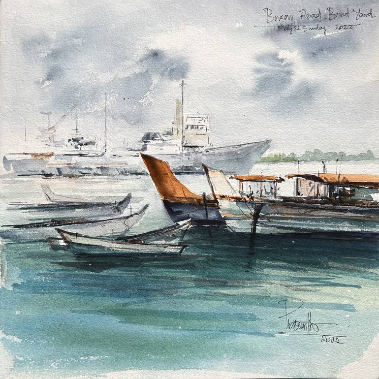 Print of Art Deco Boat Paintings by Prasanth Kp