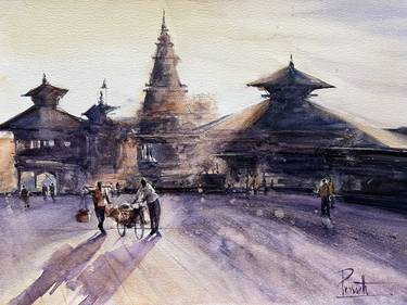 Nepal Bakthpur Durbar Square temple views thumb