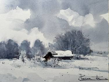 winter scape painting landsape thumb