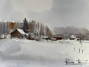 winter landscape painting thumb