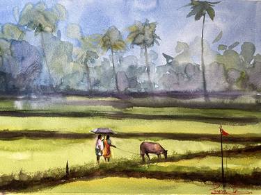 Original Art Deco Landscape Paintings by Prasanth KP