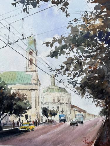 Original Fine Art Architecture Painting by Prasanth Kp