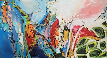 " Colors of garden" 180x100cm. Acrylic painting thumb