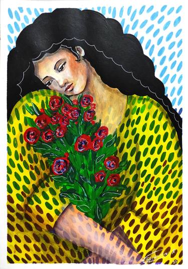 Original Abstract Women Painting by Sitora Brejneva