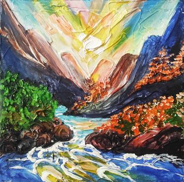 Original Abstract Nature Mixed Media by Sitora Brejneva