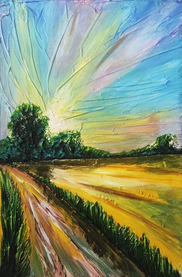 Original Abstract Nature Mixed Media by Sitora Brejneva