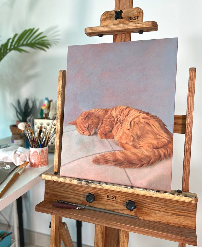 Original Contemporary Cats Painting by Kathrine Young