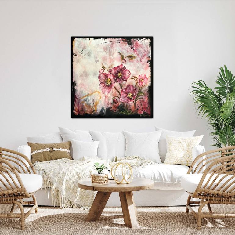Original Abstract Expressionism Floral Mixed Media by Ellis Hollering