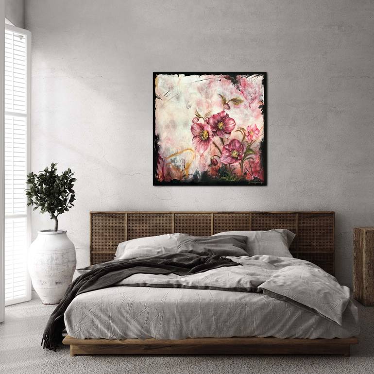 Original Abstract Expressionism Floral Mixed Media by Ellis Hollering