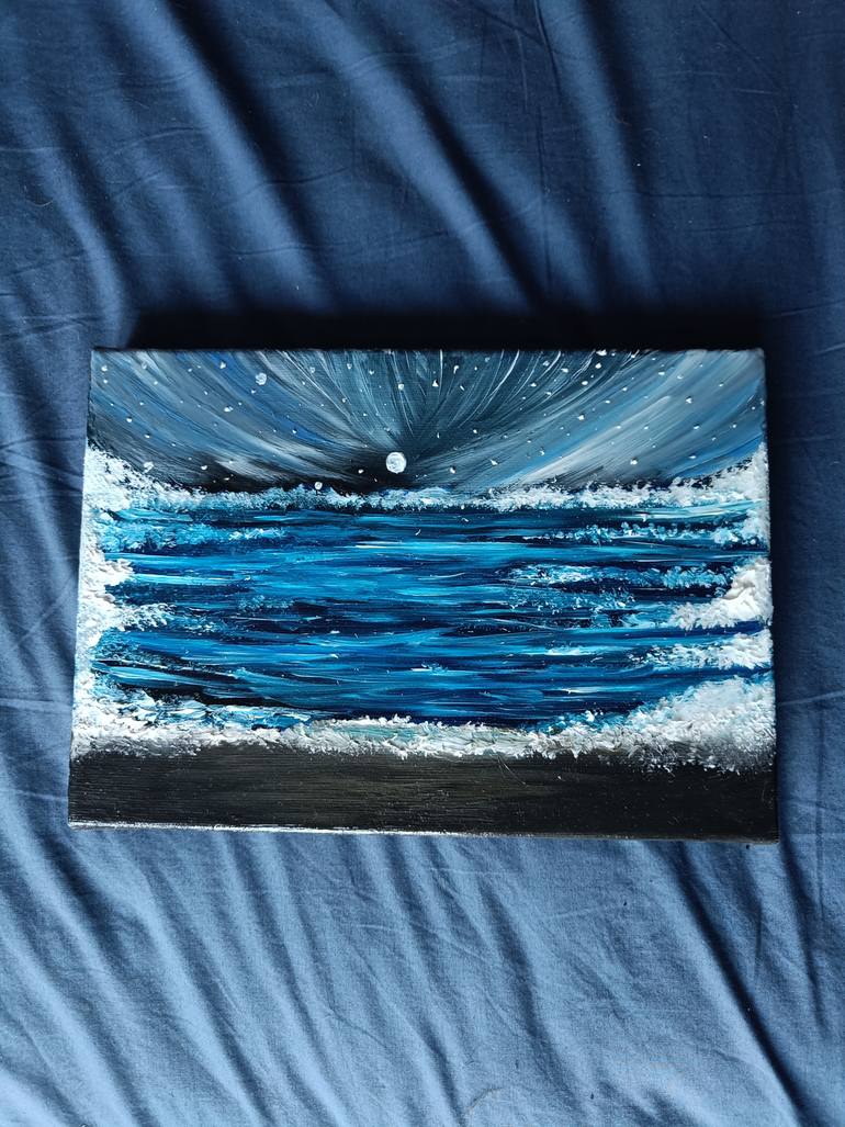 Original Abstract Expressionism Beach Painting by Anna Galilejeva