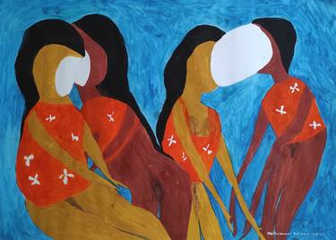 Original Abstract People Painting by Madusan Sivam