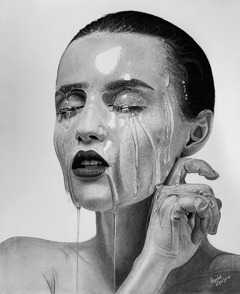 Original Portraiture People Drawing by Pooja Chandak