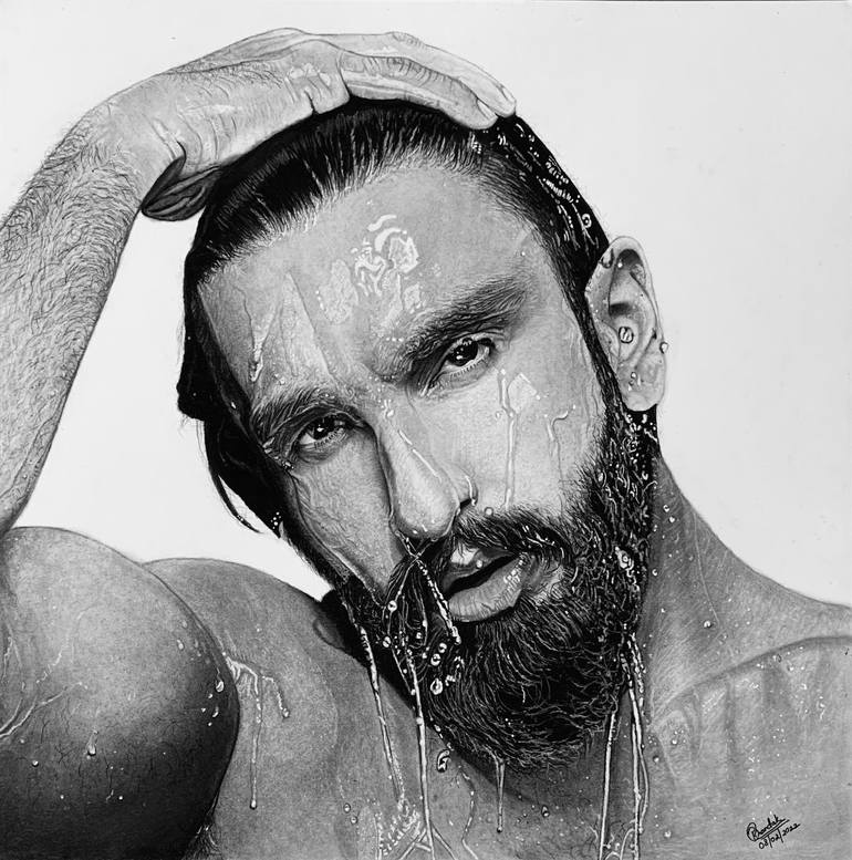 Original Portraiture People Drawing by Pooja Chandak