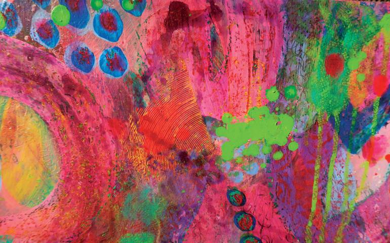 Original Abstract Expressionism Abstract Painting by Munazza Qasim