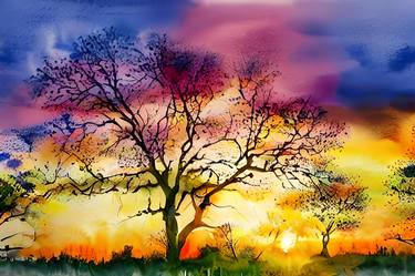 Print of Expressionism Tree Digital by Clara Beckwith