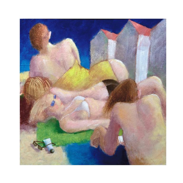 Original Figurative Beach Painting by Chesneau Philippe
