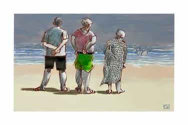 Print of Figurative Beach Mixed Media by Chesneau Philippe