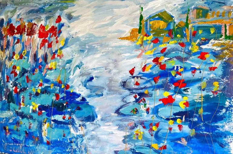 Original Abstract Painting by Giora Angres  Abstract Art on Canvas  Balboa Park  San Diego