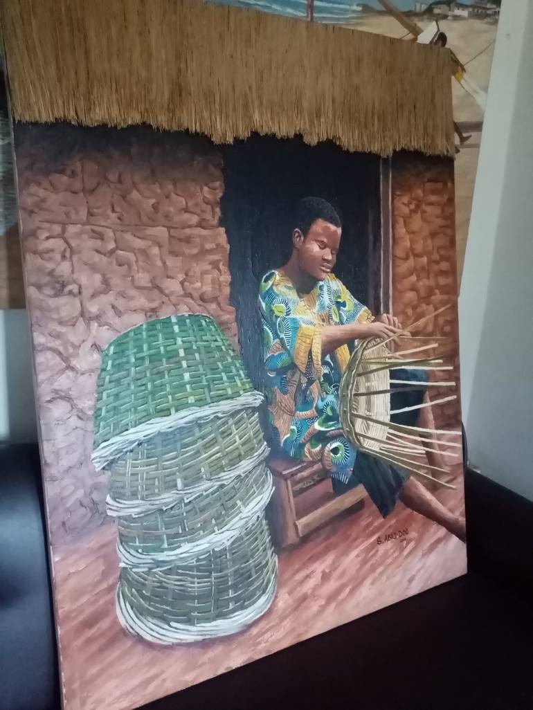 Original Realism Business Painting by Michael Sowah Abigi-Doo Okpoti