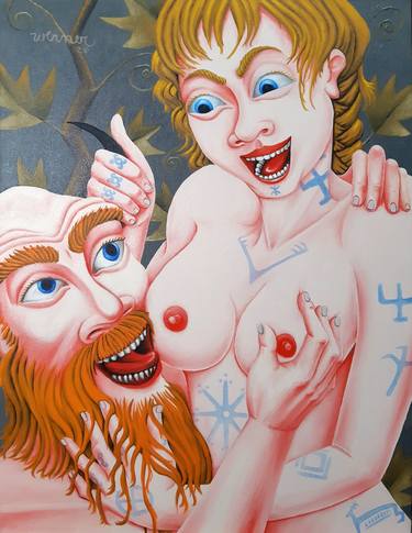 Original Expressionism Erotic Paintings by Joao Werner
