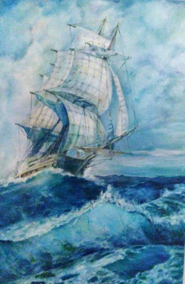 Original Boat Paintings by Elvira Nalbat