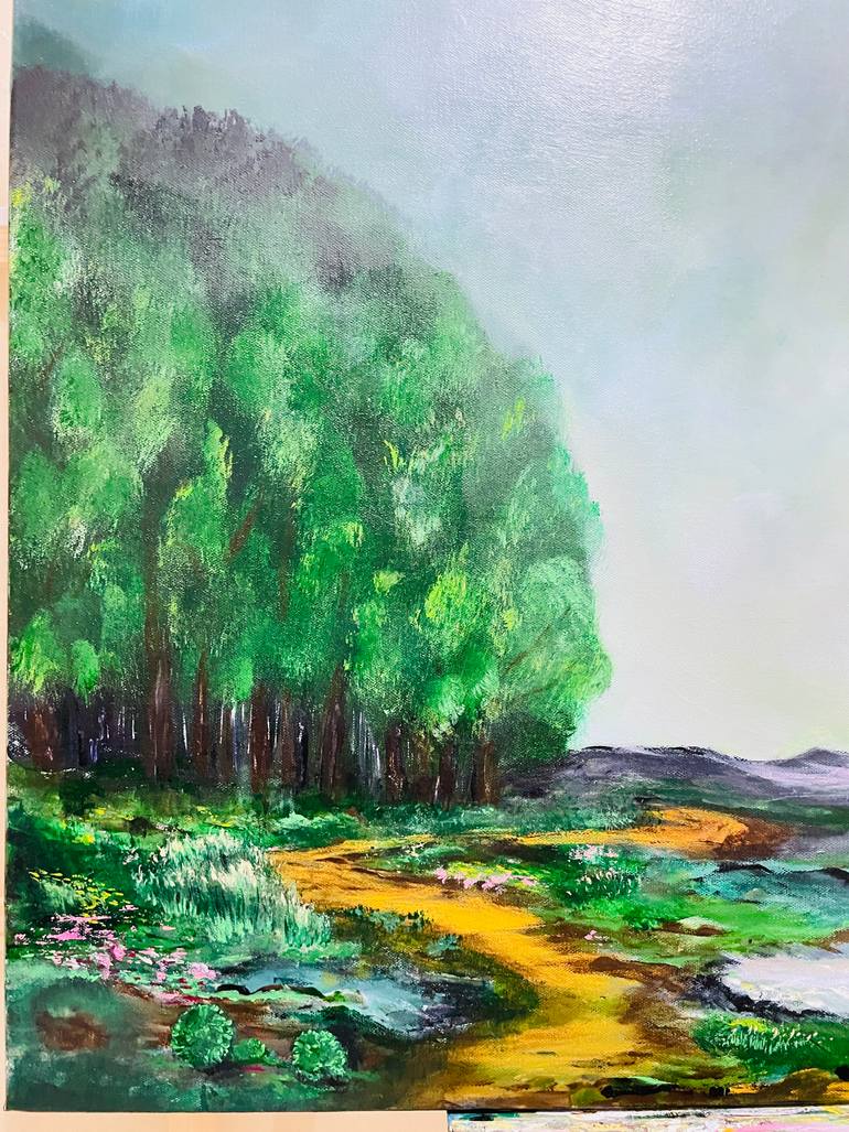 Original Abstract Expressionism Nature Painting by Pauline Wanyu