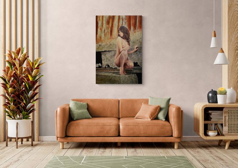Original Figurative Nude Painting by Istvan Cene Gal