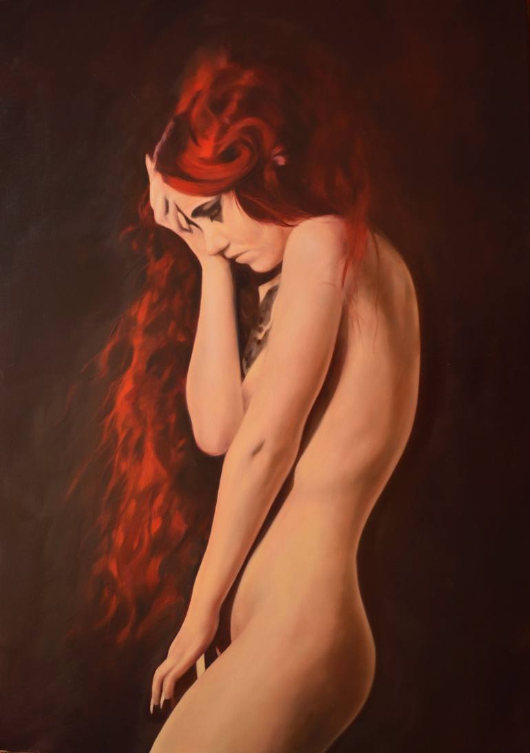 Original Realism Nude Paintings by Istvan Cene Gal