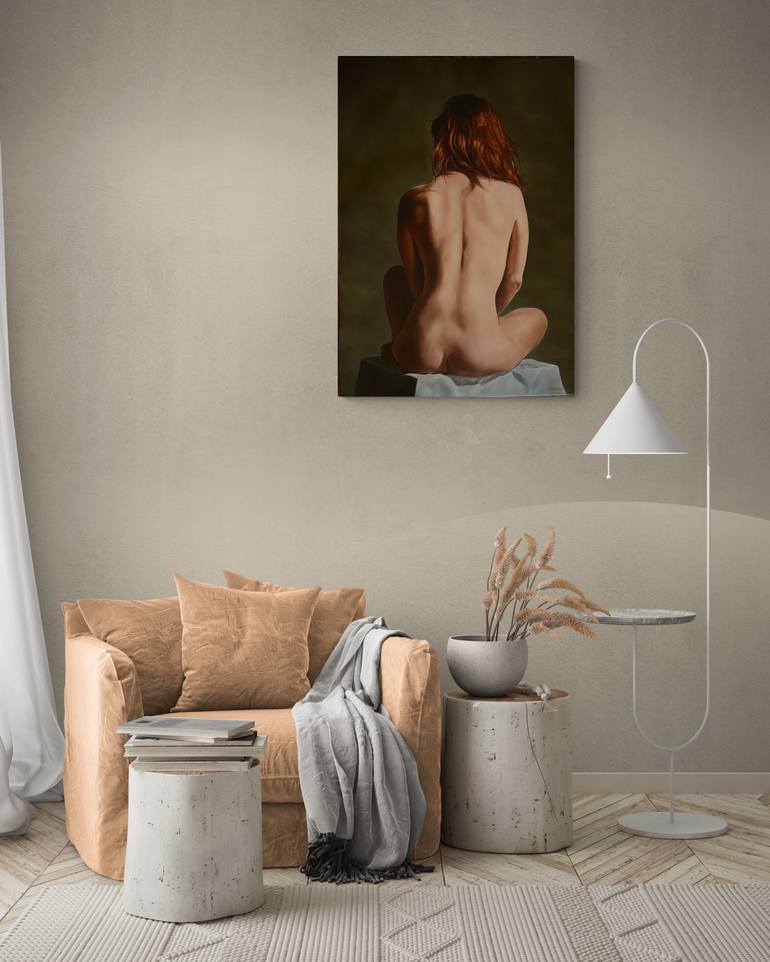 Original Figurative Nude Painting by Istvan Cene Gal