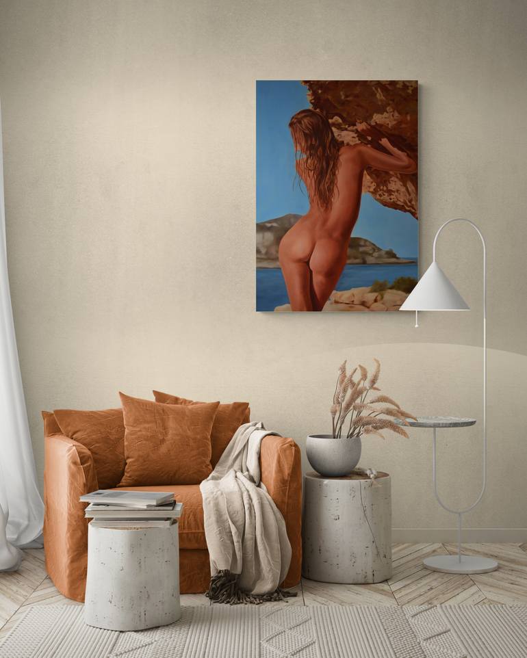 Original Figurative Nude Painting by Istvan Cene Gal