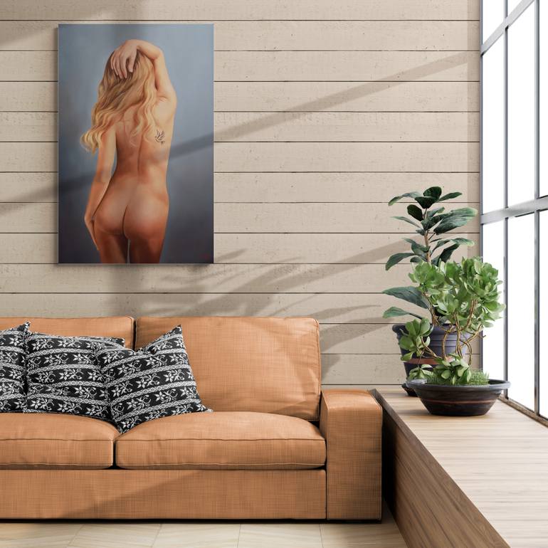 Original Figurative Nude Painting by Istvan Cene Gal