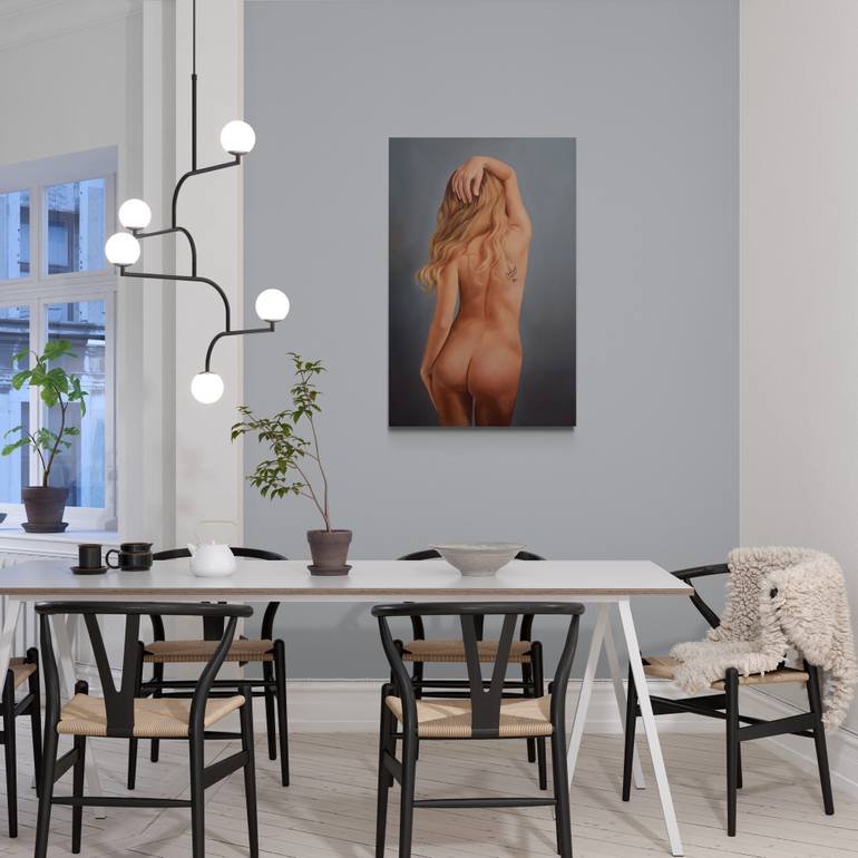 Original Figurative Nude Painting by Istvan Cene Gal
