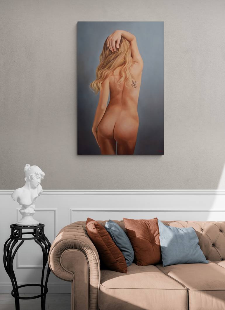 Original Figurative Nude Painting by Istvan Cene Gal